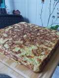 Tortilla de papas todo en crudo en la flip