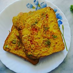 Bread Besan Masala Toast A picture of Bread Besan Masala Toast.