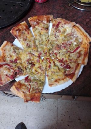 Una foto de Pizza ibérica