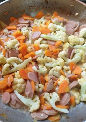 Foto resep Ca / oseng kembangkol wortel sosis