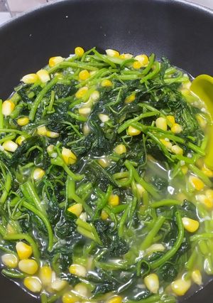 Foto resep Tumis Bayam & Jagung manis