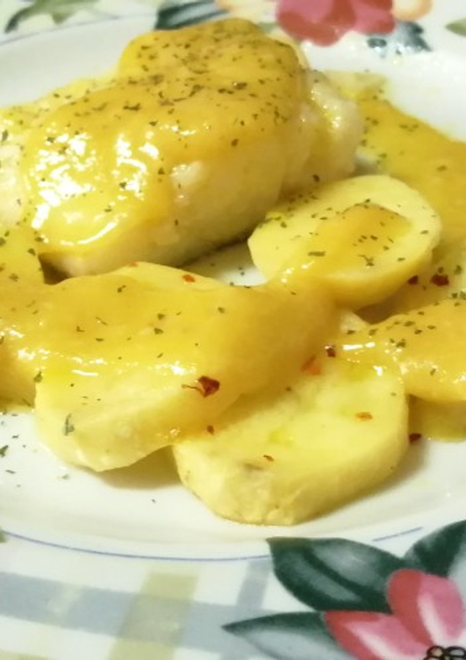Una foto de Bacalao al pil pil