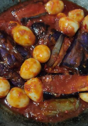 Foto resep Sambel terong telur puyuh