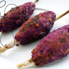 LG Sweet Potato Kebab (Lemongrass Skewers) Meatless A picture of LG Sweet Potato Kebab (Lemongrass Skewers) Meatless.