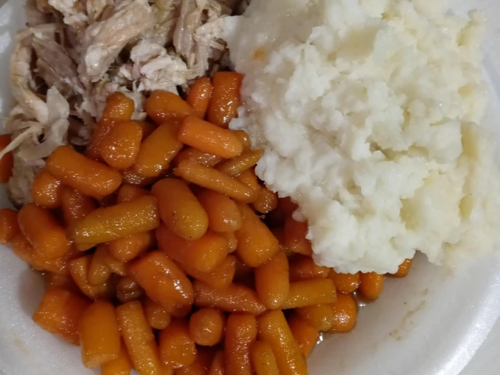 Easy Ways Make|Recipe} Slow Cooked Pork Roast with Ranch Mashed Potatoes and Glazed Carrots, Make You Drink