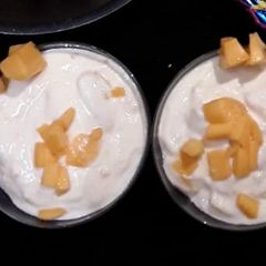A picture of Mango yoghurt dessert.