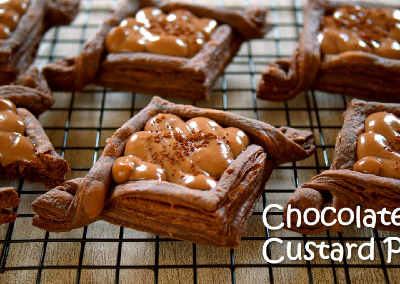 Chocolate Custard Cream Pie / Cocoa Puff Pastry Dough