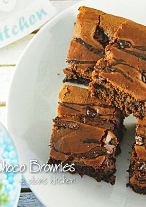 Foto resep Triple Choco Brownies (Motif Sungai)