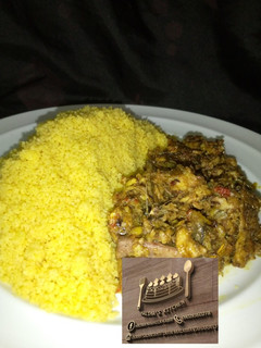 Cuscus da miyar kifi ainihin hoton girkin