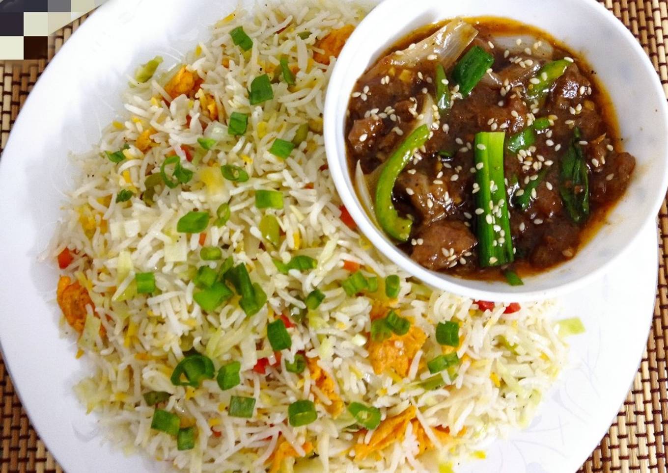 Mangolian Beef with Fried Rice