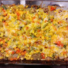 A picture of Ground beef casserole.