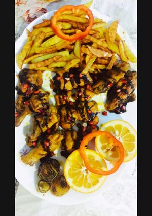 عکسی از دستور جوجه با سس انار