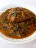 Pumpkin soup with moringa (zogale)