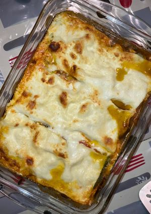 Une photo de Lasagne tomates, mozzarella et pesto