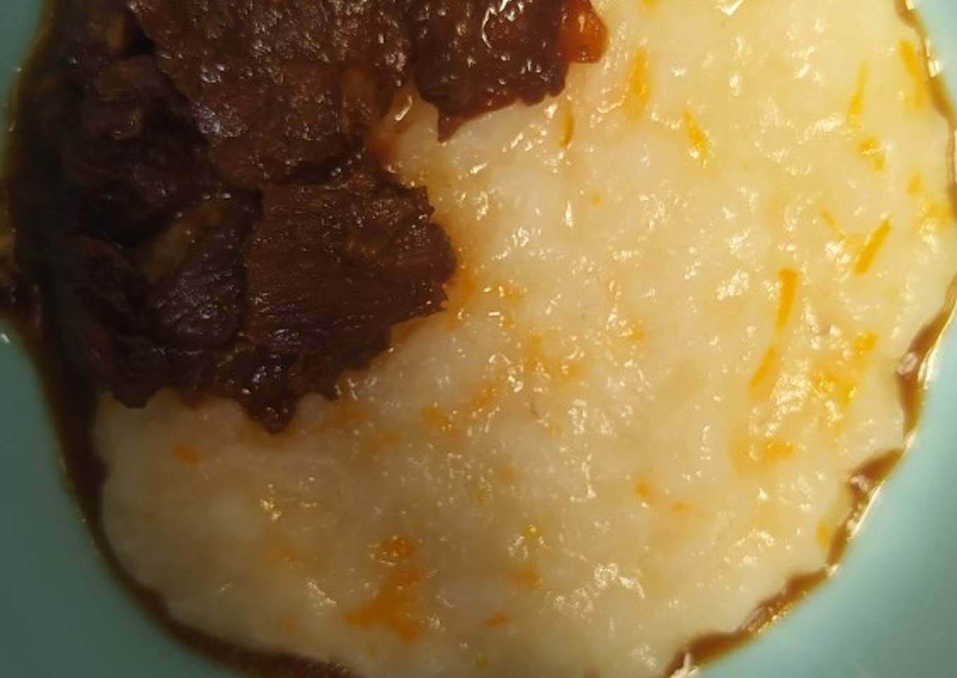 Nasi tim wortel keju + beef teriyaki (MPASI 9+)