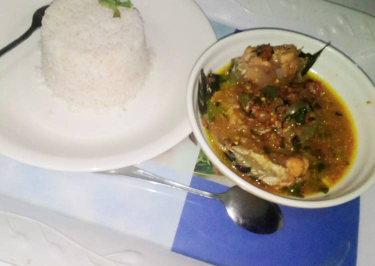 Cat fish pepper soup with white rice