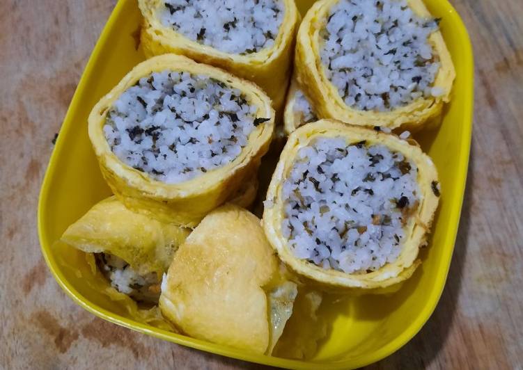 Cara mudah memasak Dadar kimbab bon nori (Resep mudah bekal anak atau piknik) yang Bisa Manjain Lidah