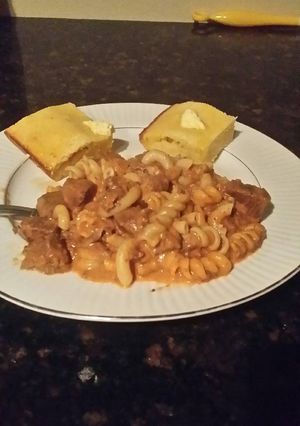 A picture of Brad's crock pot goulash.