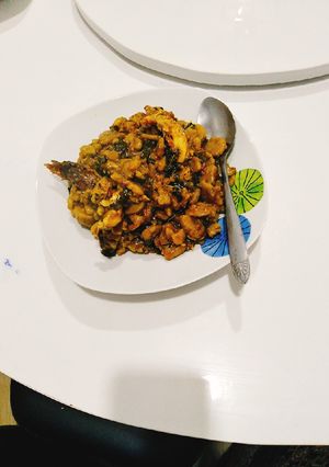 A picture of Unripe plantain pouriage.