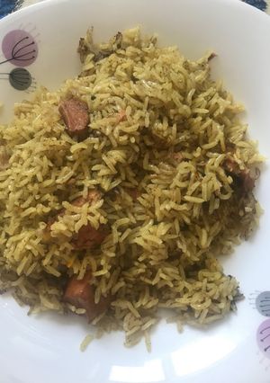 عکسی از دستور برنج و مرغ رب اناری