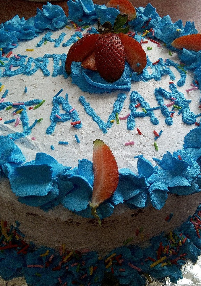 A picture of Passion Cake With decorations.