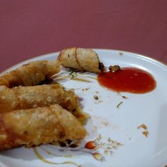 Chicken veg macroni roll A picture of Chicken veg macroni roll.