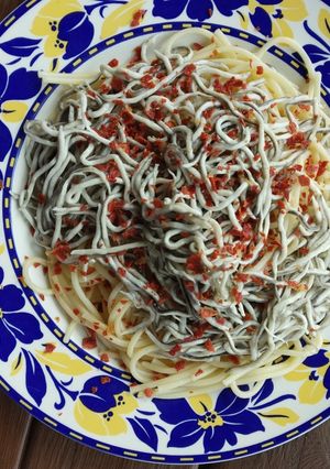 Una foto de Spaghetti con gulas