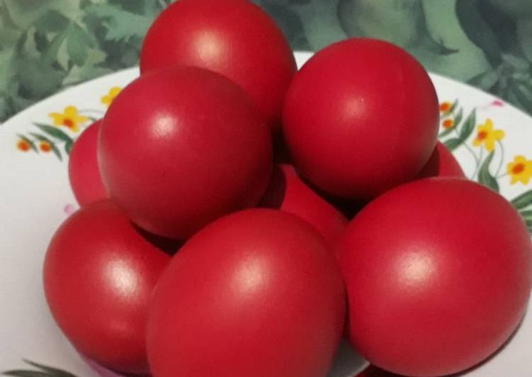 Cara Gampang Membuat Telur merah ulang tahun Anti Gagal