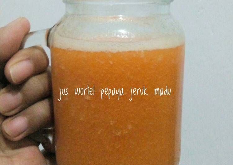 Cara membuat Jus Wortel Pepaya Jeruk Madu  yang Bisa Manjain Lidah