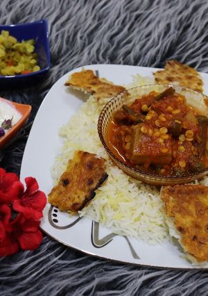 عکسی از دستور خورشت بامیه با پروتئین گیاهی