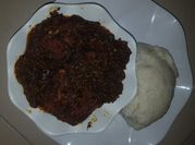 A picture of fried fish soup