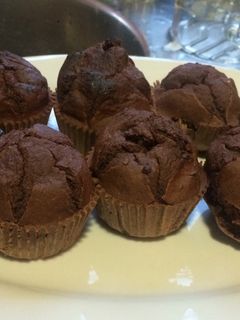 Una foto de Magdalenas de frambuesa y chocolate