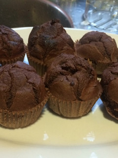 Una foto de Magdalenas de frambuesa y chocolate