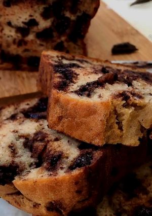 Une photo de Gâteau healthy à la compote de pomme et pépites de chocolat