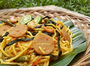 Foto resep Mie Kangkung Belacan a-la Indi (#postingrame2_mie)