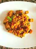 Guisito de arroz con tofu. #DELANTALDORADO