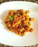 Guisito de arroz con tofu. #DELANTALDORADO