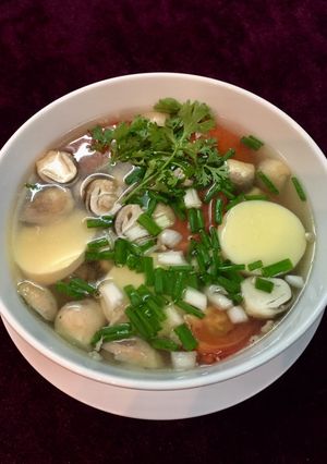 Hình của món Canh đậu hũ trứng.