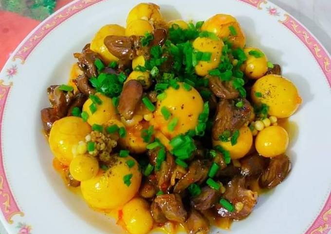 Cach Lam Mon Trứng Ga Non Va Tim Ga Rim Mặn Ngọt Của Phan Bao Van Cookpad