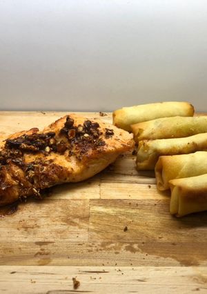 Una foto de Salmón agridulce