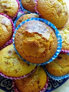 Una foto de Magdalenas de crema de castañas glaseadas con queso y yogurt