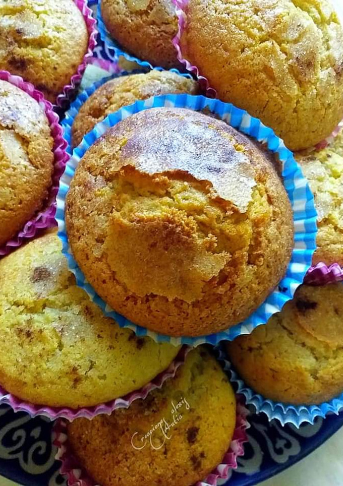 Una foto de Magdalenas de crema de castañas glaseadas con queso y yogurt