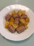 Butifarra con patatas y vino blanco (Airfryer)