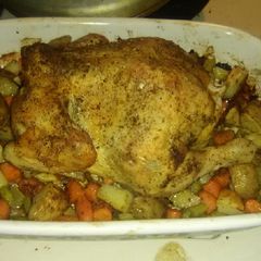 Garlic Butter and Herb Oven Roasted Chicken and Vegetables A picture of Garlic Butter and Herb Oven Roasted Chicken and Vegetables.