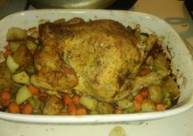 Garlic Butter and Herb Oven Roasted Chicken and Vegetables Garlic Butter and Herb Oven Roasted Chicken and Vegetables