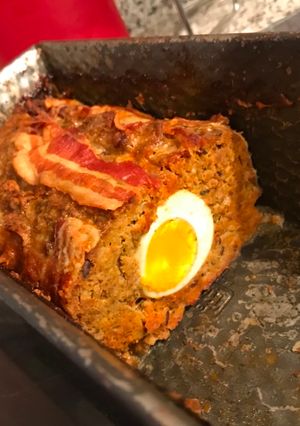 Csőben sült baconos egybe fasírt recept fotója