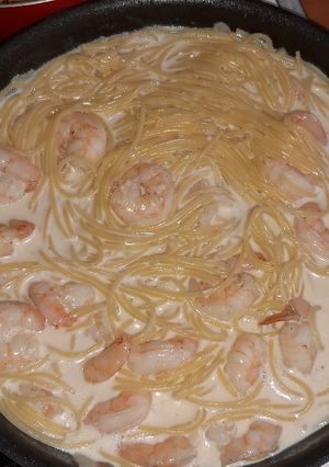 Tejszínes királyrákos spagetti recept fotója