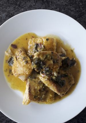 Une photo de Dos de lieu noir sauce aux algues #monlivredecuisine