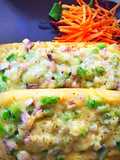 Veggies loaded cheesy garlic bread