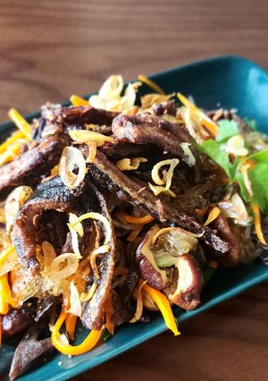 Hình của món Miến xào lươn giòn.